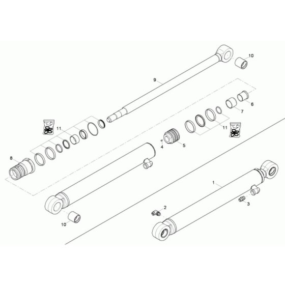 Dipper Arm Cylinder Assembly