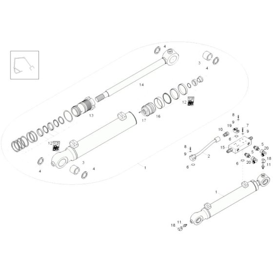 Luffing Boom Cylinder Assembly