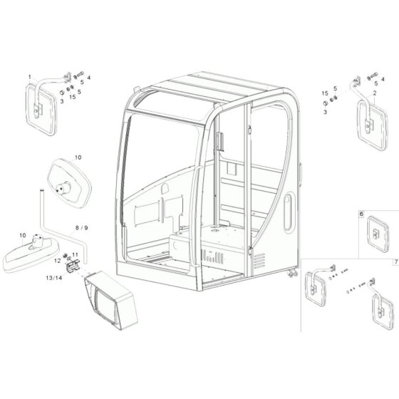 Mirror Assembly for Wacker 6503