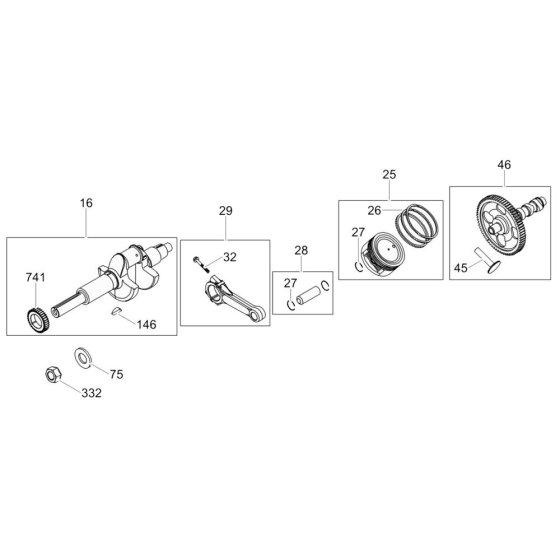 Crankshaft Assembly for Wacker