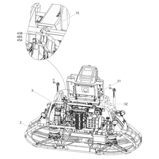 Rear Assembly for Wacker Trowel
