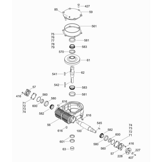 Gearbox Assembly for Wacker
