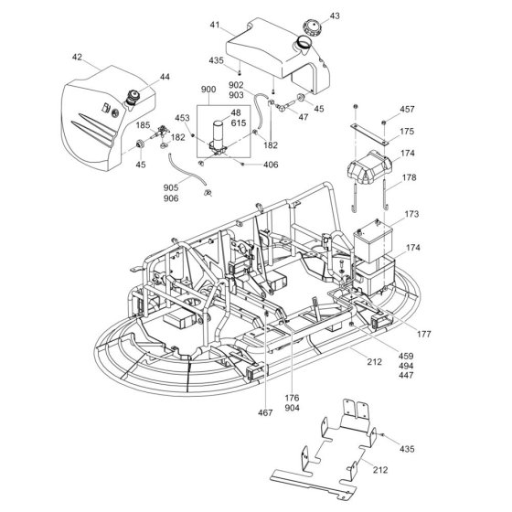 Tank Assembly for Wacker Trowel