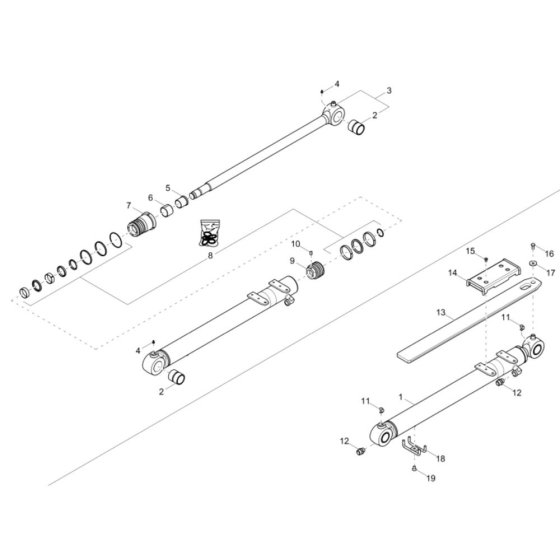 Dipper Arm Cylinder Assembly