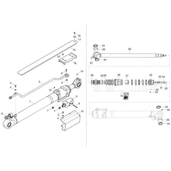 Dipper Arm Cylinder Assembly