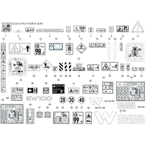 Wacker EW100-2 Decals