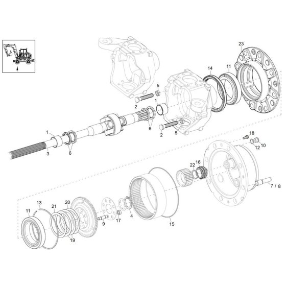 Axle Case & Wheel Hub Assembly