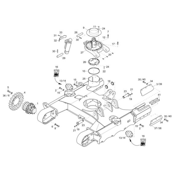Track Laying Gear Assembly