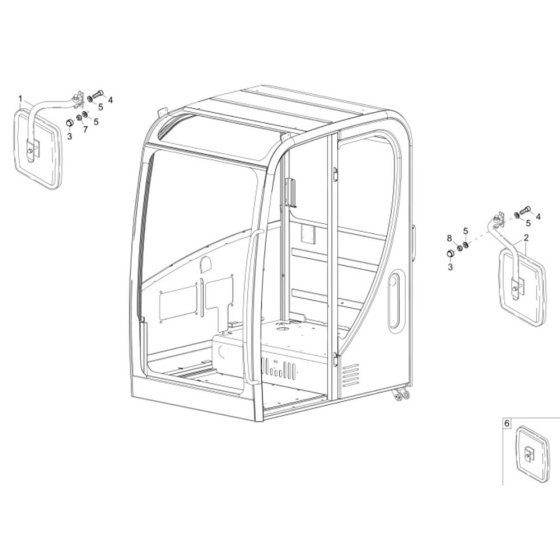 Mirror Assembly for Wacker EZ53