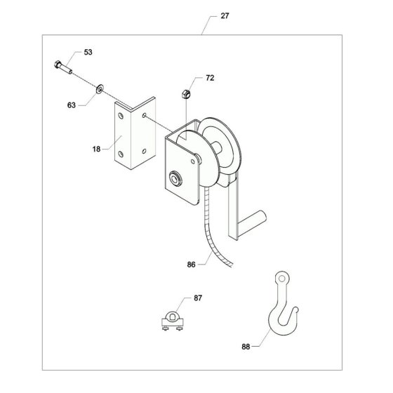 Winch Assembly for Wacker HP50