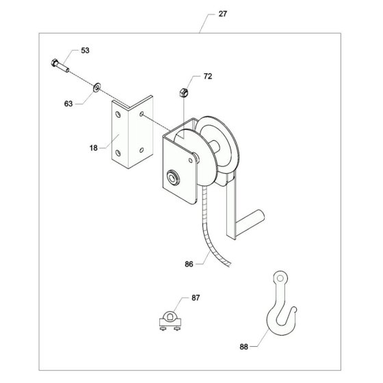 Winch Assembly for Wacker HPG100