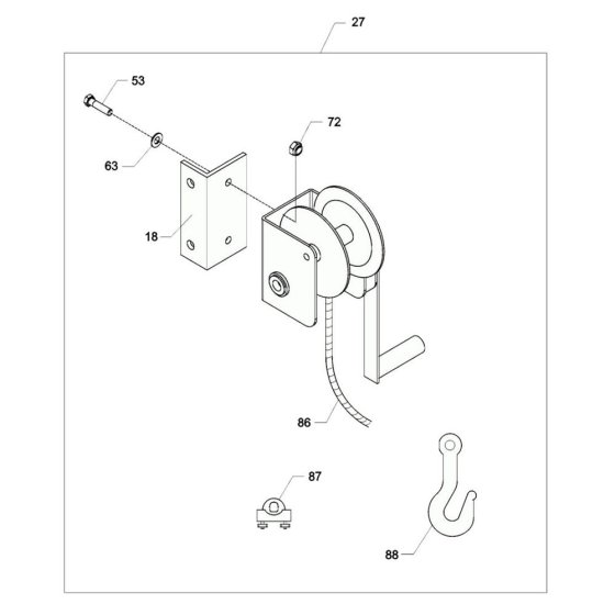 Winch Assembly for Wacker HPG50
