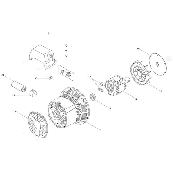 Generator Assembly for Wacker LTE4K