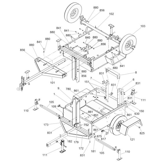 Trailer Assembly for Wacker LTW20Z3