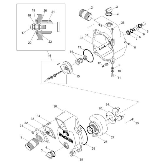 Pump Assembly for Wacker PT3Y