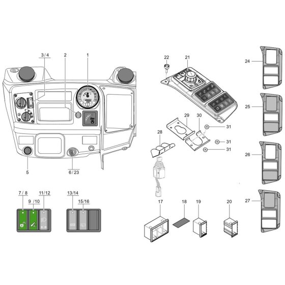 Instrument Panel for Wacker TH627