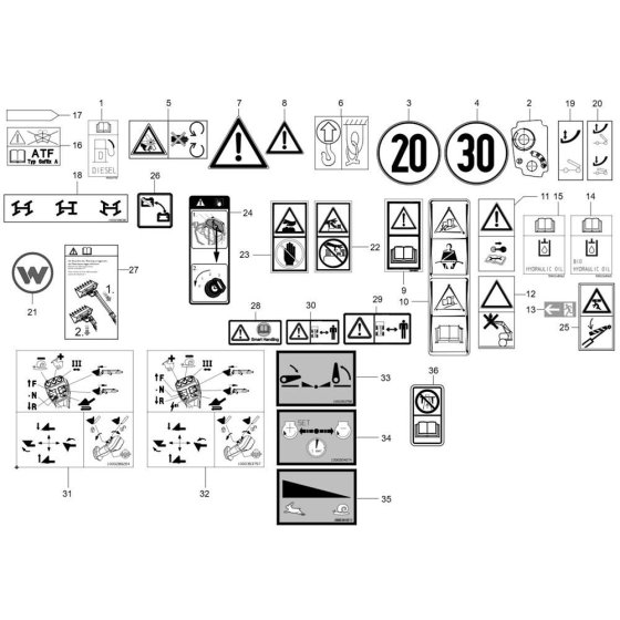 Decals for Wacker TH627