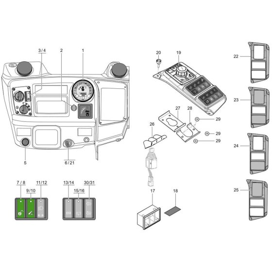Instrument Panel for Wacker TH627