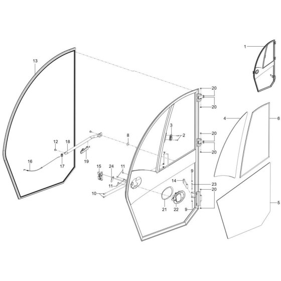 Door Assembly for Wacker TH627
