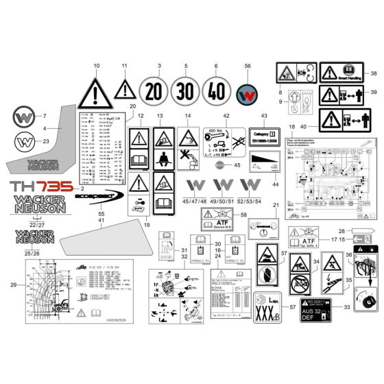 Wacker TH735 Decals