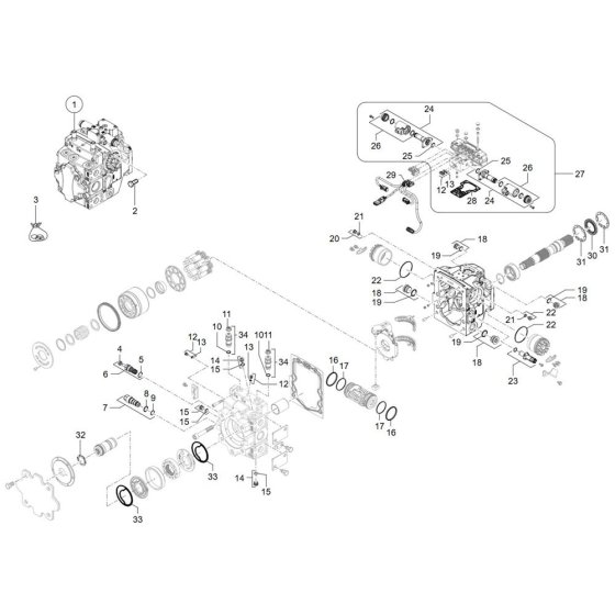 Displacement Pump for Wacker TH740