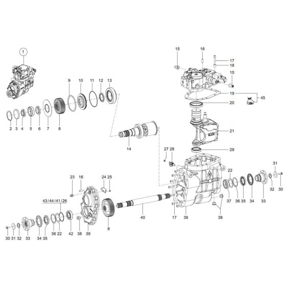 Gearbox Assembly for Wacker TH744