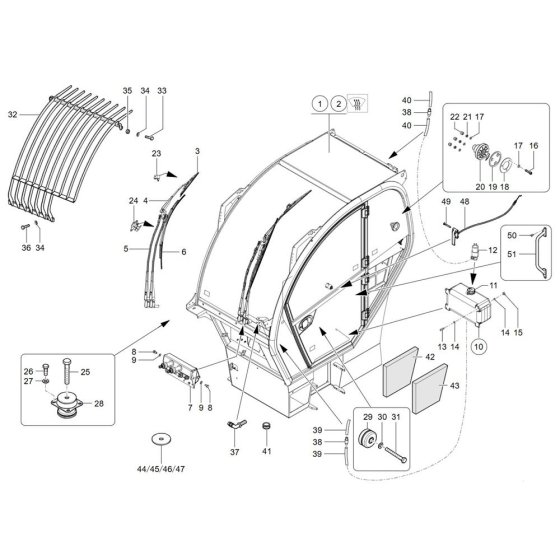 Cabin Assembly for Wacker TH755