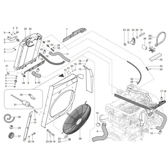 Cooler Assembly for Wacker TH942