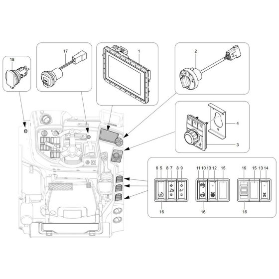 Instrument Panel for Wacker TH955