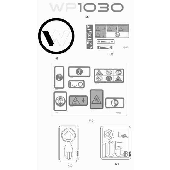 Decals for Wacker WP1030A