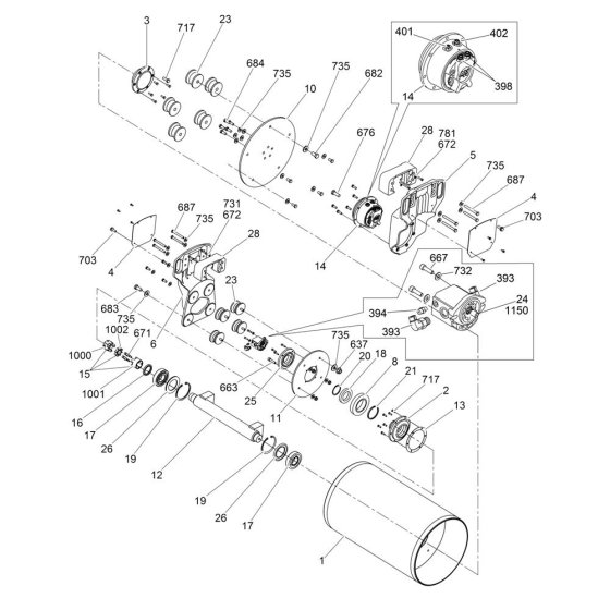 Drum Assembly for RD27 Roller