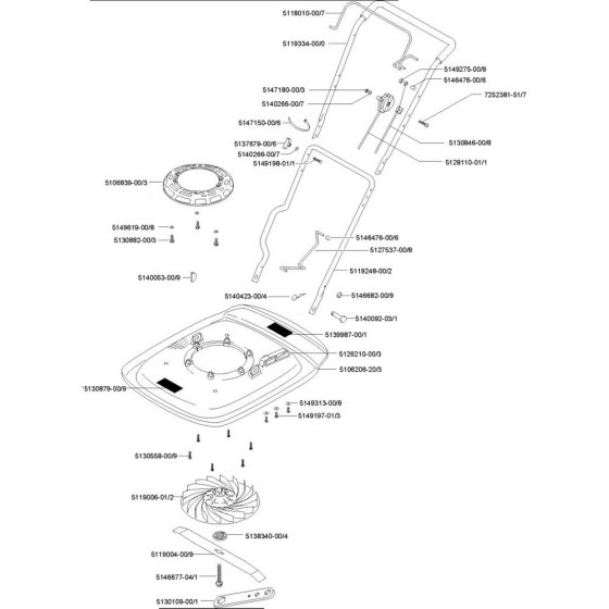 Flymo XL500 Mower Assembly