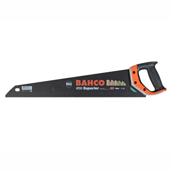 BAHCO 55cm/22" Handsaw 9TPI Hard-point teeth c/w friction reducing coating.