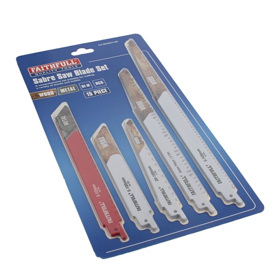 15 Piece Reciprocating Saw Blade Set