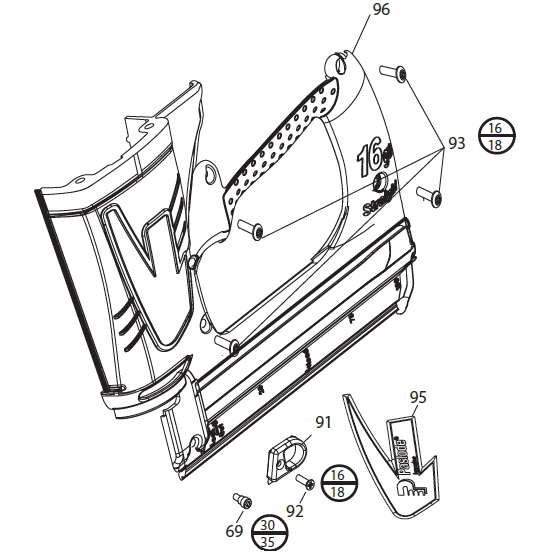 Left Handle Assembly for IM65 F16