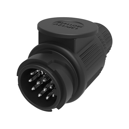 13-Pin 12V Trailer Plug, Plastic, Nickel-Plated Pins, IP54