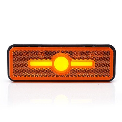 LED Amber Side Marker Lamp, 10-30V, GLO Effect, Bracket Mount (MP1611)