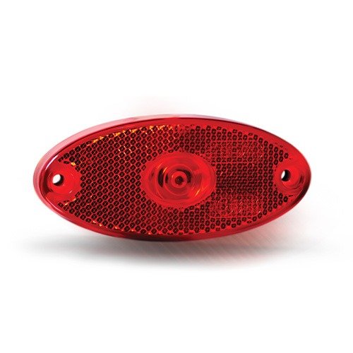 LED Red Marker Lamp, Slimline Oval, 12/24V, IP66/IP68 (MP1657)