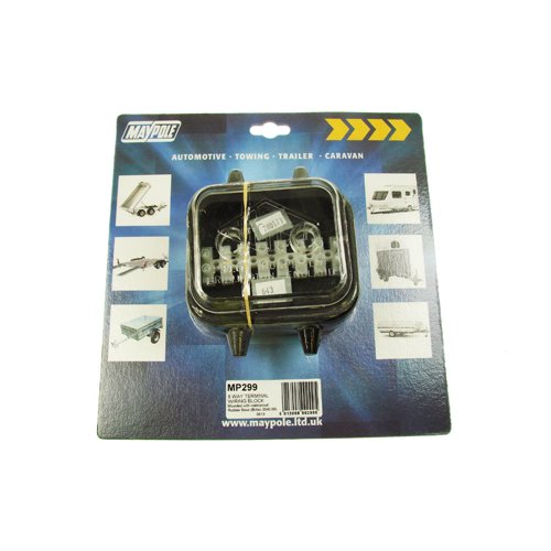 8-Way Trailer Junction Box, Waterproof Base, Screw Terminals, 15A (MP299)
