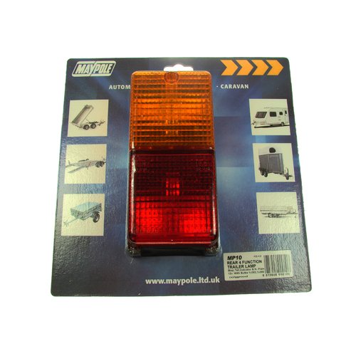 12V Rectangular Combination Trailer Lamp, Stop/Tail/Ind/Plate, Bulb (MP10)
