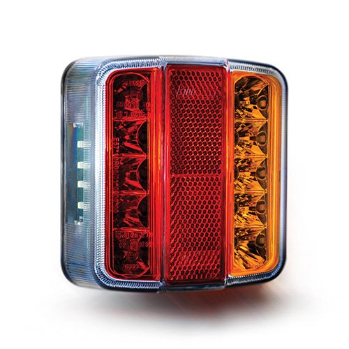 12V LED Square Rear Combination Lamp, 150mm Cable (MP8893B)