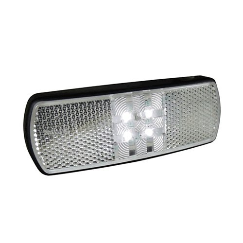 LED Clear Front Marker Lamp, 12/24V, SuperSeal, Horizontal (MP8162B)