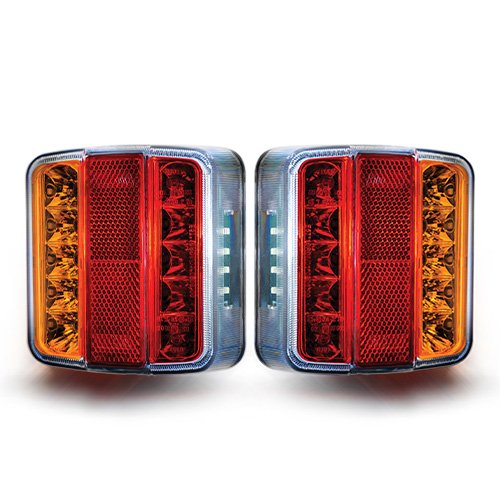 LED Rear Combination Lamps, 12/24V, Pair, Stop/Tail/Ind/No. Plate (MP8906)