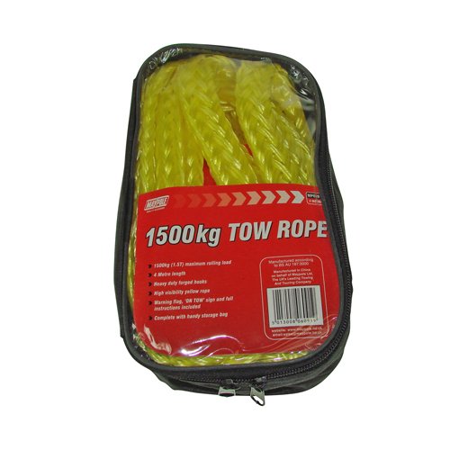 Tow Rope 3.5m, 1500kg With Forged Hooks and On Tow Sign (MP6091)