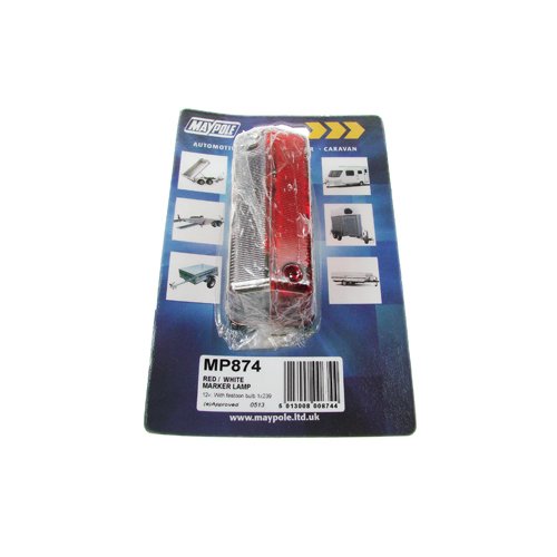 Red/White Vertical Outline Marker Lamp, 12V Bulb, Spade Connection (MP874)