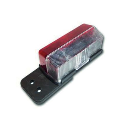AJBA 12V Red/White Bulb Outline Marker Lamp, Vertical, With Bracket
