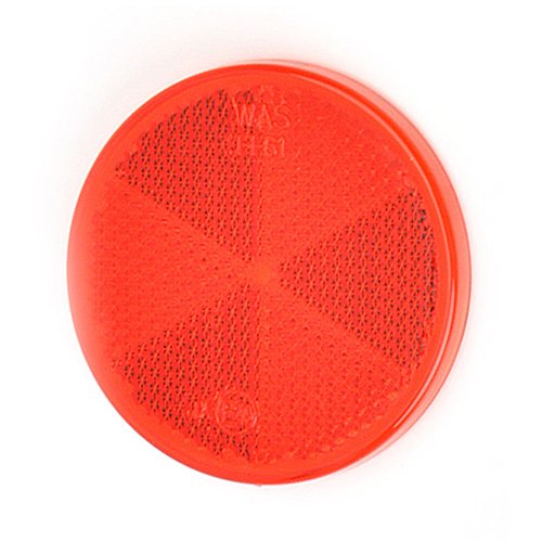 WAS Round Red Reflector, Self Adhesive, 61mm Diameter (MP1631SSB)