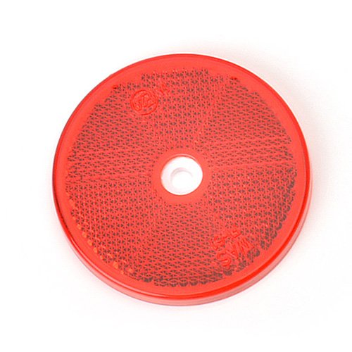 Round Red Reflector, 61mm, E Approved, Bulk Pack Of 50 (MP1631B)