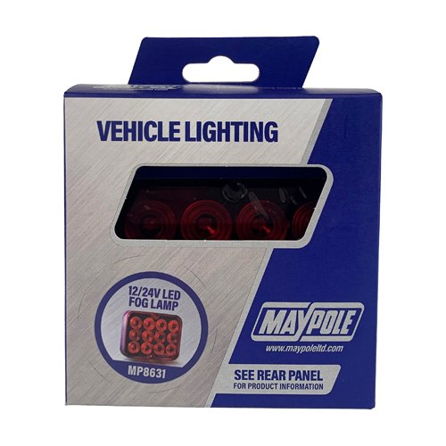 LED Rear Fog Lamp, 10-30V Varivolt, IP65, 500mm Cable (MP8631)