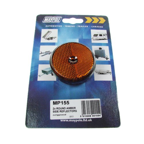 Radex Round Amber Reflectors 60mm, Pack of 2 (MP155)